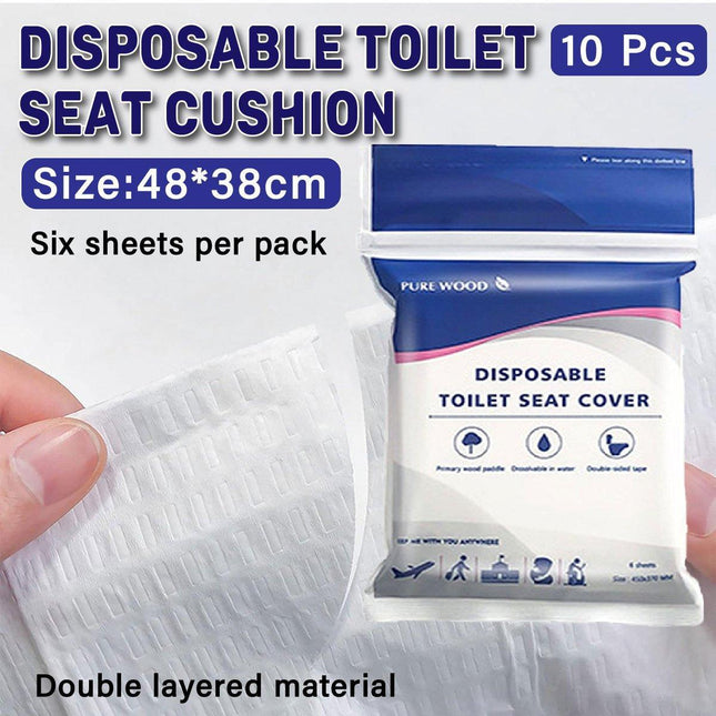 10PCS Disposable Water Soluble Toilet Seat Cover Travel Hygiene Paper Mat
