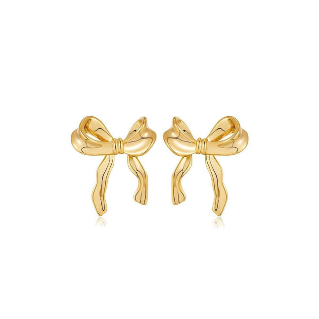 Bow Earrings Stud Women Fashion Jewellery Elegant Trendy Accessories Gift