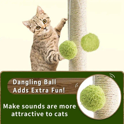 Cat Scratching Coconut Tree Kitten Post Sisal Covered Scratcher Pole Toy 32/38cm