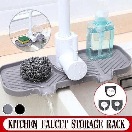 Kitchen Faucet Storage Rack Holder Soap Sponges Caddy Organizer Sink Basket Rack - Aimall
