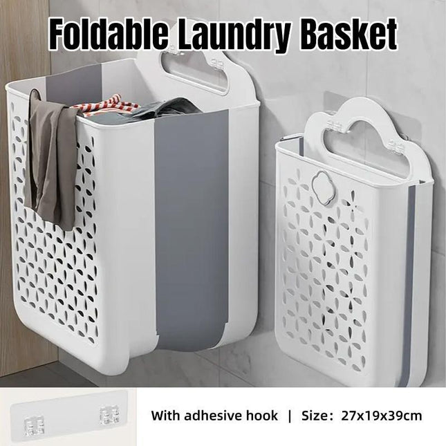 Household Foldable Dirty Clothes Basket Wall Mounted for Bathroom Storage