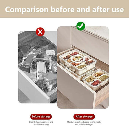Food Grade Airtight Storage Box Portable Multi-compartment Seasoning Container