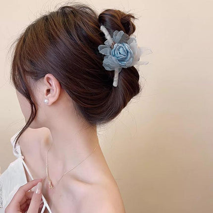 Flower Tulle Hair Clips Large Hair Pins Hairgrips Claw Clips for Hair Women - Aimall