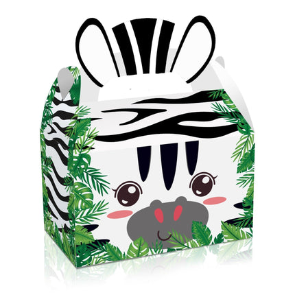 24X Jungle Safari Animal Gift Boxes Bag Favour Present Wrapping Candy Cookie Box