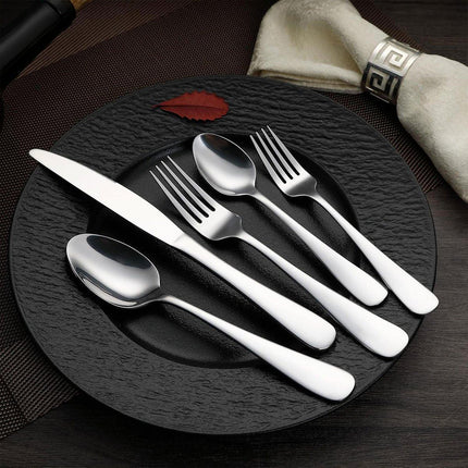 20/40pcs Stainless Steel Cutlery Set Knife Fork Spoon Western Hotel Tableware