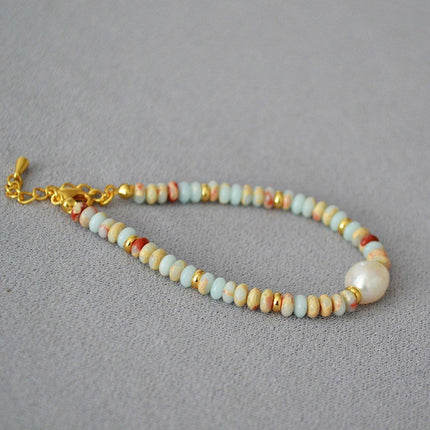 Vintage Ocean Style Blue Beaded Necklace Artsy Resort Fashion Jewelry