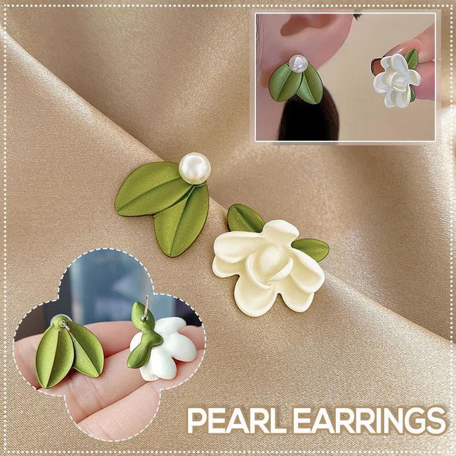 Green 925 Silver Needle Summer Sweet Flower Cluster Asymmetry Earrings Stud Gift - Aimall