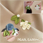 Green 925 Silver Needle Summer Sweet Flower Cluster Asymmetry Earrings Stud Gift - Aimall