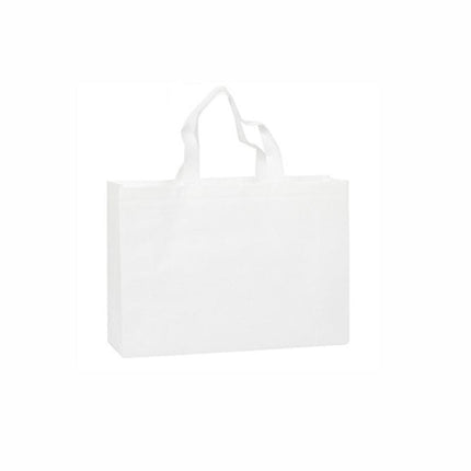 100X Reusable Shopping Bags Tote Bag Washable Eco Friendly Non Woven Folding Bag White - Aimall