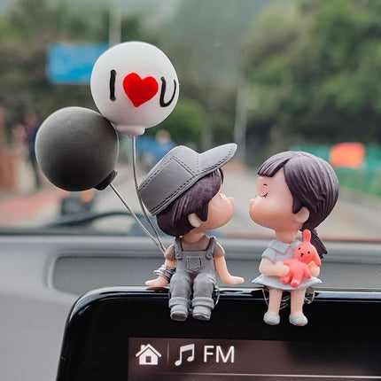 New Fashion Car Dashboard Lovely Couple Girl Boy Good Luck Ornament Auto Decor - Aimall
