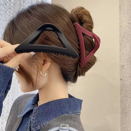 Women's Simple Hair Claws Clip Large Geometric Barrette Ponytail Clamp Hairpin - Aimall