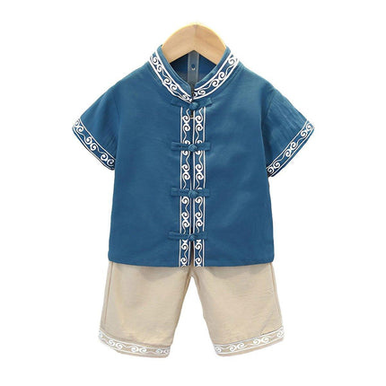 Chinese Style Boys Tang Suit Summer Hanfu Dress Traditional Outfit