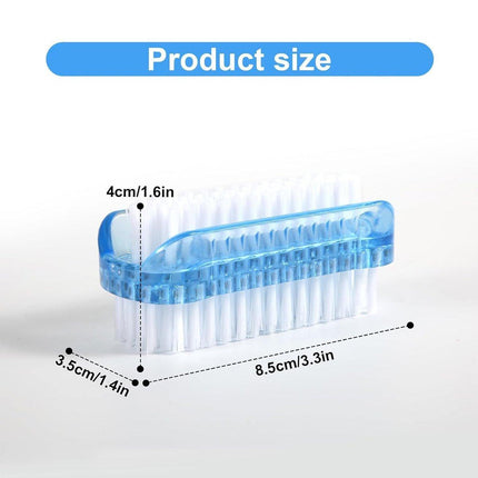 4PCS Two Sided Nail Brush Soft Stiff Bristles Hand Fingernail Scrubber Tool