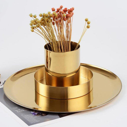 Stainless Steel Round Pen Holder Desk Organizer Stationery Storage for Office