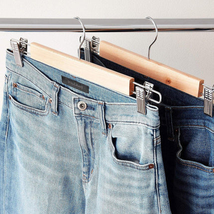 10pcs Multifunctional Trouser Hanger with Clips Skirt Pants Clip Hangers Home