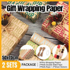 Vintage Kraft Wrapping Paper Happy Birthday Gift Box Wrapping Paper for Presents