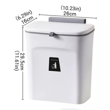 Wall Mounted Kitchen Trash Can with Sliding Lid Hanging Waste Bin for Household