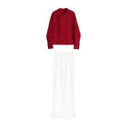 Traditional New Chinese Style Red Blouse Skirt Set Elegant Fashion Women Outfit - Aimall