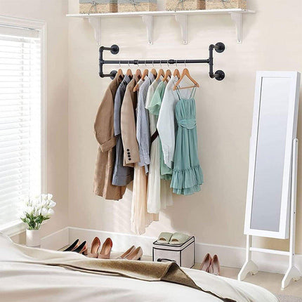 Wall Mounted Industrial Metal Clothing Rack Pipe Hanger for Retail Store Display
