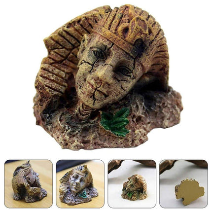 Easter Island Aquarium Ornaments Roman Antique Resin Statue Reptile Decoration