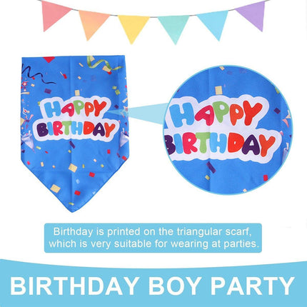 Pet Birthday Cake Hat and Triangle Towel combination Fun Party Dress Up for Pets