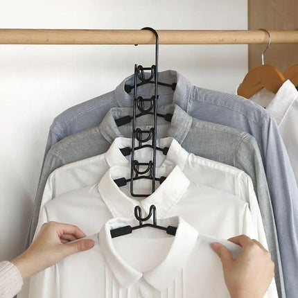 Space-saving Multi-layer Folding Hanger Hook Closet Organizer Clothes Rack