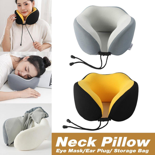 Memory Foam U Shaped Neck Pillow Travel Portable Office Nap Support Pillow