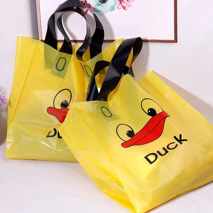 50x Reusable Plastic Tote Bag Eco Friendly Shopping Bags Durable Large Capacity