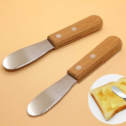 2x Sandwich Spreader Butter Knife Scraper Cheese Slicer Stainless Steel Spatula - Aimall