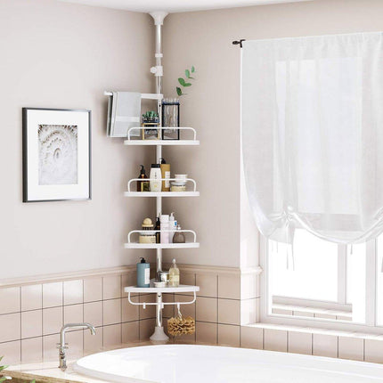 Retractable Tripod Bathroom Storage Shelf Perforation Free Floor Organizer Shelf