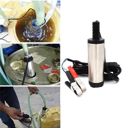 DC12V Aluminium Diesel Fuel Pump Submersible Transfer Vessel Water Oil Car Auto - Aimall