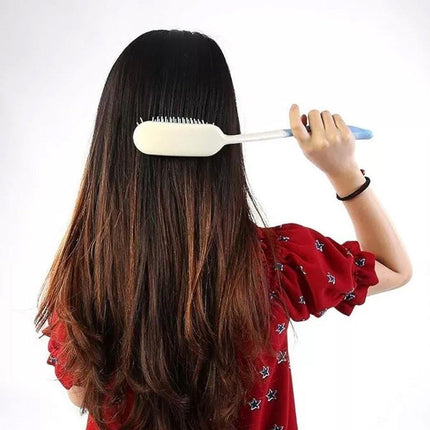 Extra Long Handle Comb Teeth and Brush for Elderly Easy Grip Hair Care Tool
