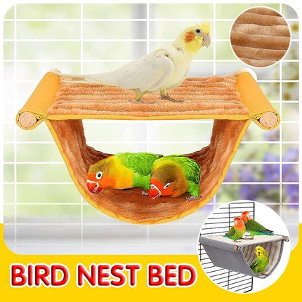 L Size Bird Nest Bed Hanging Hammock Snuggle Hut Parrot House Toy Bird Cage Perch - Aimall