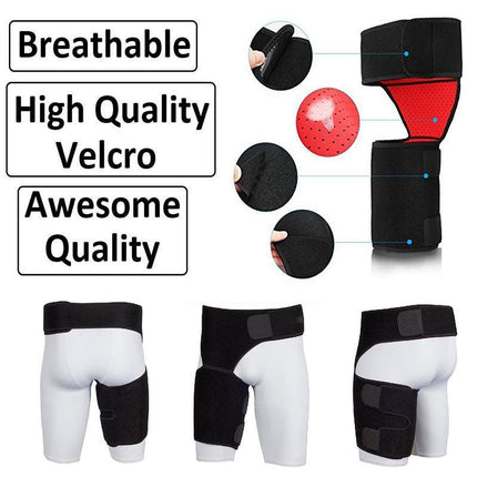 Groin Pain Relief Thigh Support Strain Brace Hip Compression Hamstring Strap - Aimall