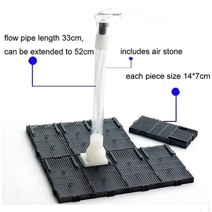 Aquarium Undergravel Filtration System 16pcs Set Underwater Fish Tank Filter Kit