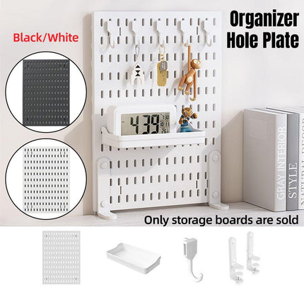 Clip-On Vertical Hole Board Desktop Organizer Punch-Free Office Partition Shelf