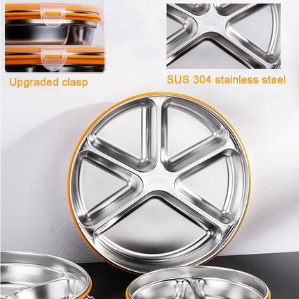 Multi Compartment Lunch Box with Lid Five Compartments Food Storage Fruit Plate