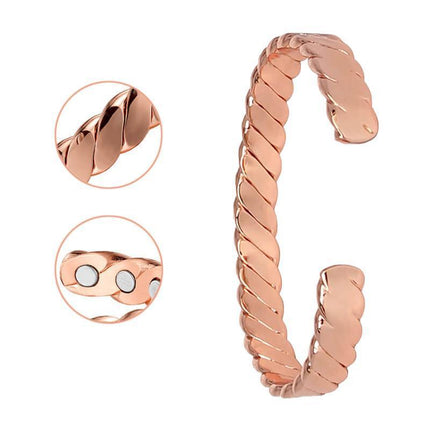 Men Women Copper Magnetic Bracelet Therapy Relief Arthritis Pain Healing Bangle - Aimall