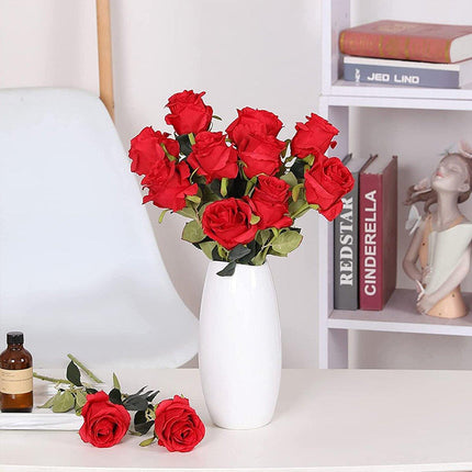 10pcs Artificial Silk Simulation Rose Flowers - Wedding Party Home Decorations - Aimall