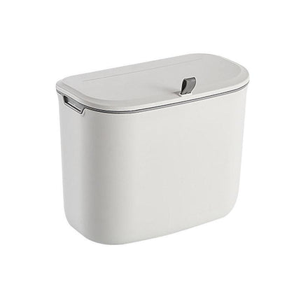 Wall Mounted Hanging Wastebasket with Sliding Lid for Kitchen and Bathroom Use