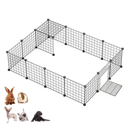 16pcs Large Cat Cage Indoor Cat Villa Double Layer Cat House Anti-jump Cat Fence