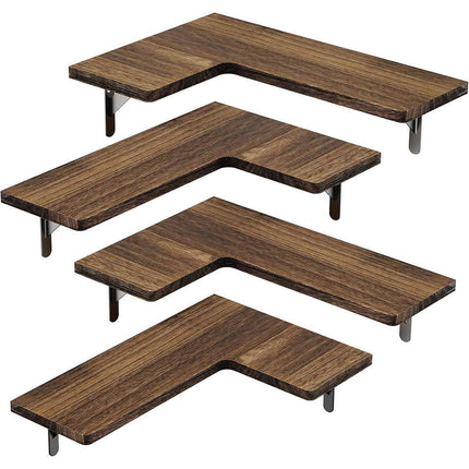 4pcs Wooden Wall Corner Shelf Storage Partition Hanging Organizer for Home Decor