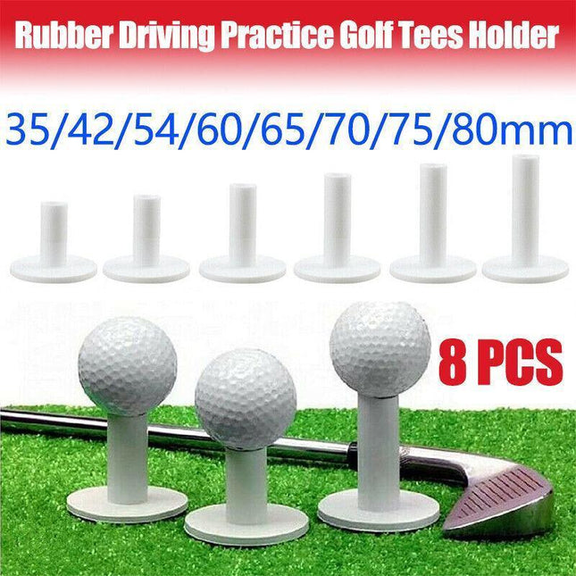 8X Rubber Driving Practice Golf Tees Holder Rubber Driving Range Home Trainingau - Aimall