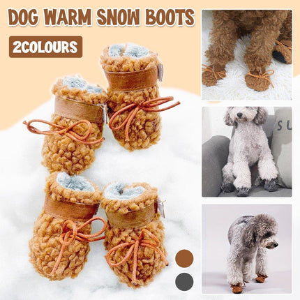 Winter Pet Dog Snow Boots Teddy Puppy Non-Slip Cotton Shoes Warm Puppy Foot