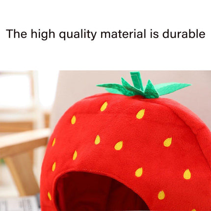 Adorable Plush Strawberry Hat Costume Headgear for Pets and Fun Photo Props