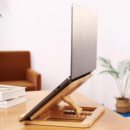 Adjustable Bamboo Foldable Laptop Stand Portable Laptop Riser Desk Table Stand