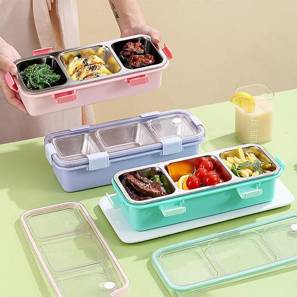 Stainless Steel Lunch Box Compartment Bento Box Food Container for Meal Prep Use