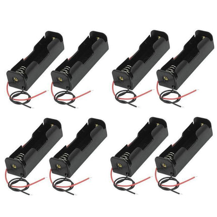 8 Pack 18650 Single Battery Holder Case Rechargeable 18650 Wire Lead Lithium - Aimall