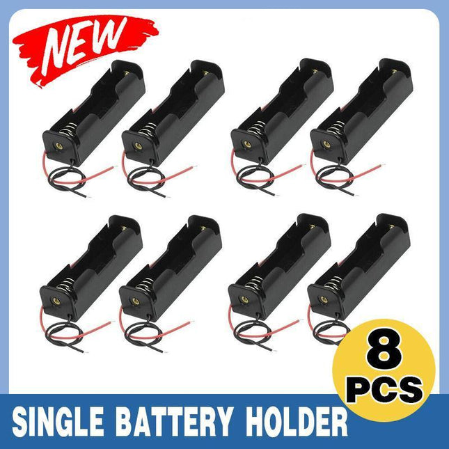 8 Pack 18650 Single Battery Holder Case Rechargeable 18650 Wire Lead Lithium - Aimall