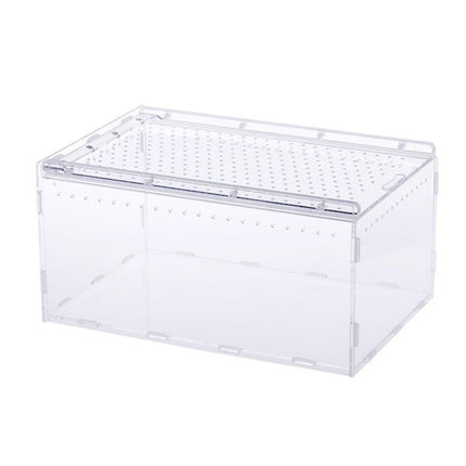 Clear Pet Box Slide Lid Reptile Breeding Habitat Panoramic View Terrarium